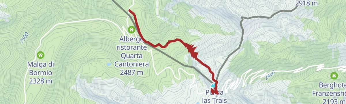 Historic traffic route to the Dreisprachen Peak